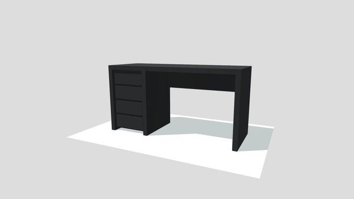 Modern Desk - Low Poly Model 3D Model