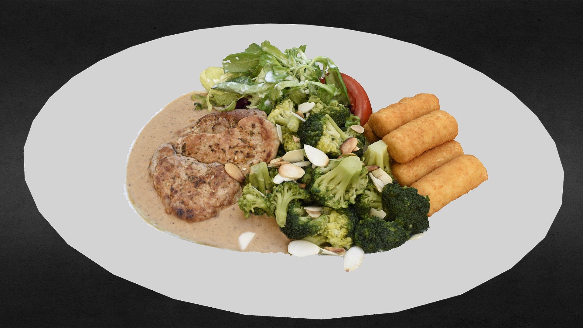 Schweinemedaillions mit Kroketten (3D-Scan) - 3D model by Pholution ...
