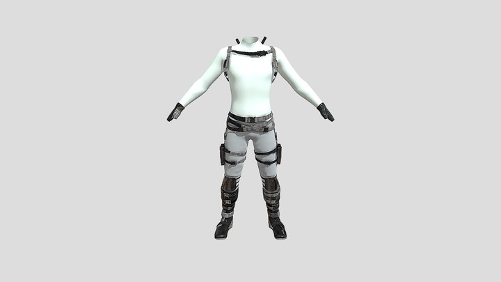 Female hero suit NFT Wearable 3D Model