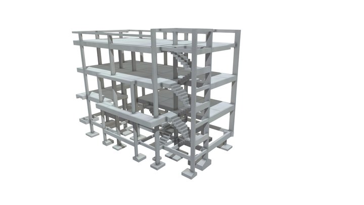 Projeto Estrutural de Ed Comercial e Unifamiliar 3D Model