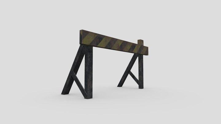 Train way Barrier 3D Model