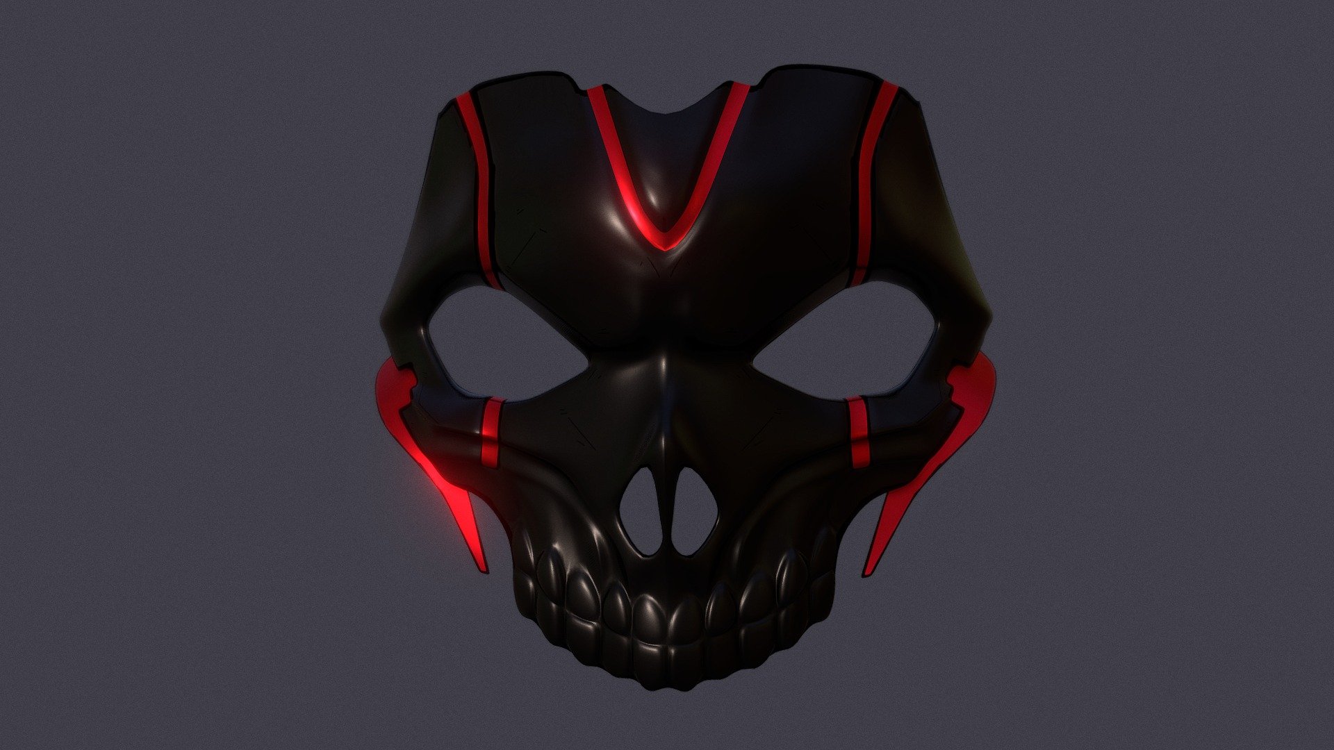 Neon White Mask STL 3D Model (Instant Download) 