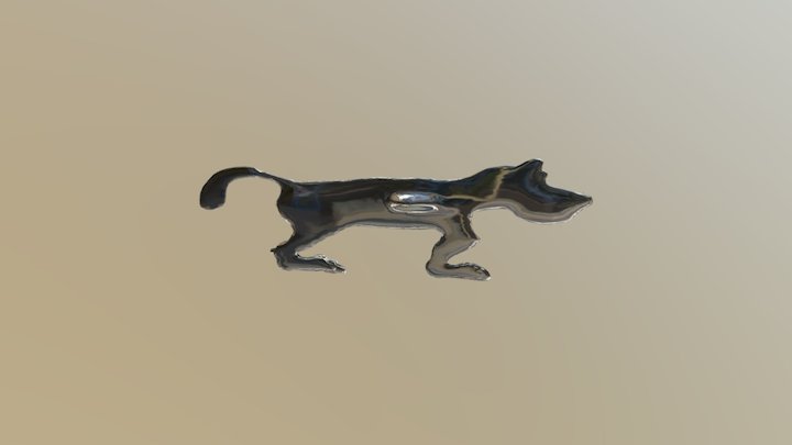 Paper Metel Dog With A Moutain In It 3D Model