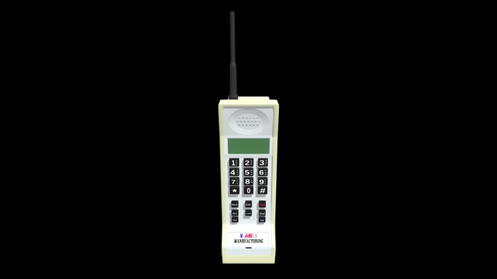 Old Mobile Phone (Brick) 3D Model