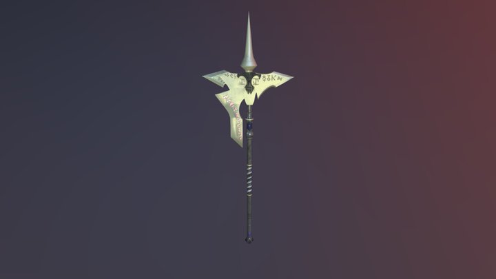 stylized fantasy weapon 3D Model