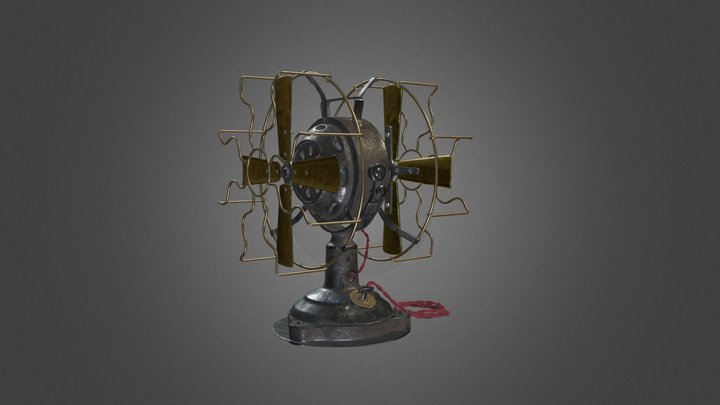 Double side Antique Fan 3D Model