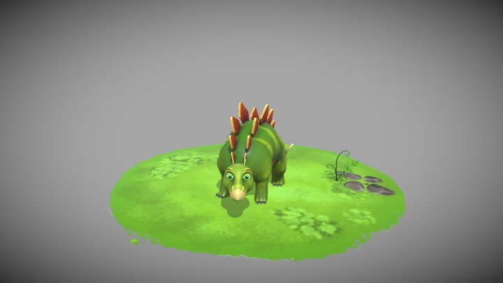 Stegosaurus cartoon 3D Model