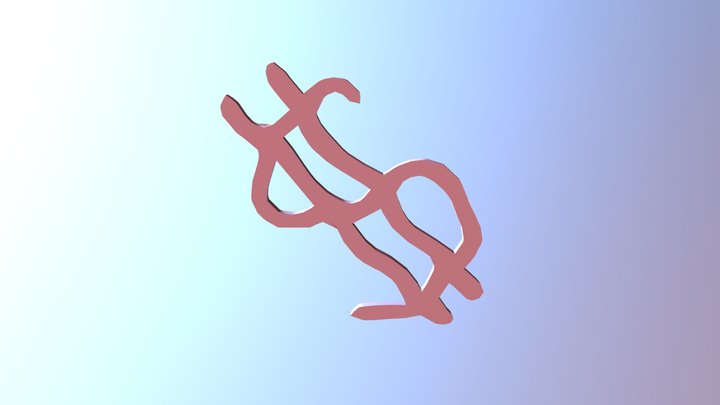 Dollar Sign Graffiti 3D Model