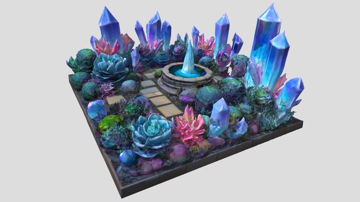 Crystal Garden Oasis – Kostenloses 3D-Modell STL