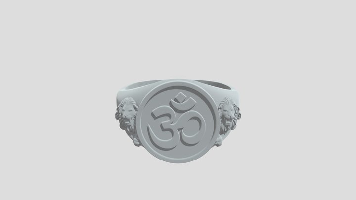 Om Symbol Ring with Lions 3D Model