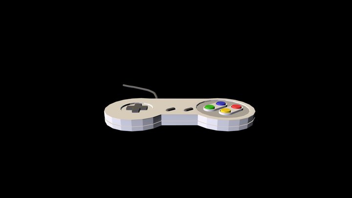 SNES Game Controller 3D Model