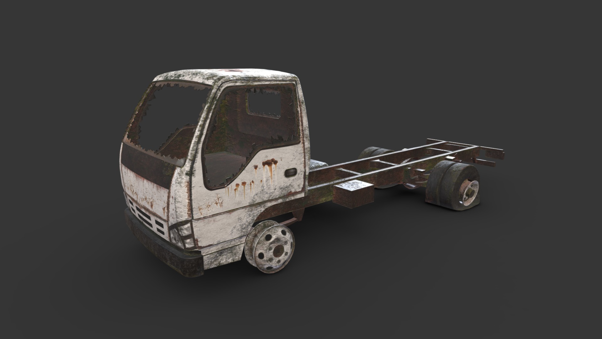 3D model Old Truck 06 - This is a 3D model of the Old Truck 06. The 3D model is about a toy car with a gun.