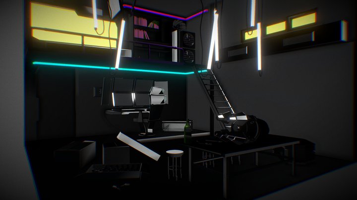 Cyberpunk Bedroom 3D Model