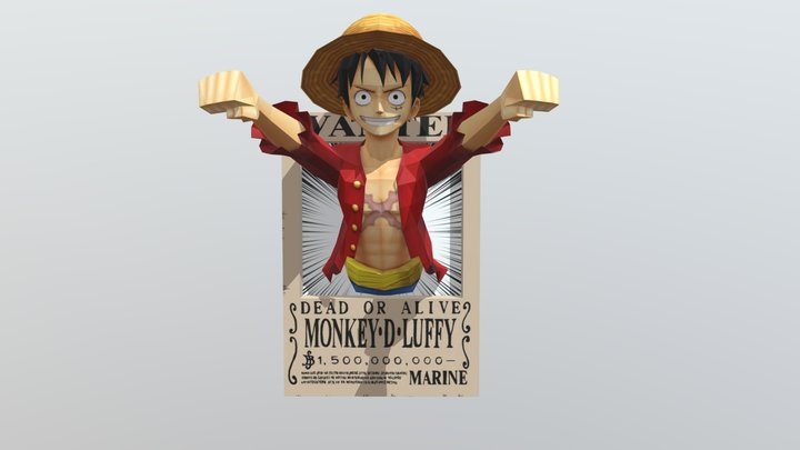 Wanted Monkey D Luffy - One Piece 3D Model
