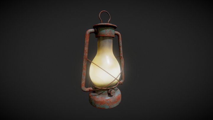 Candeeiro (old oil lamp) 3D Model