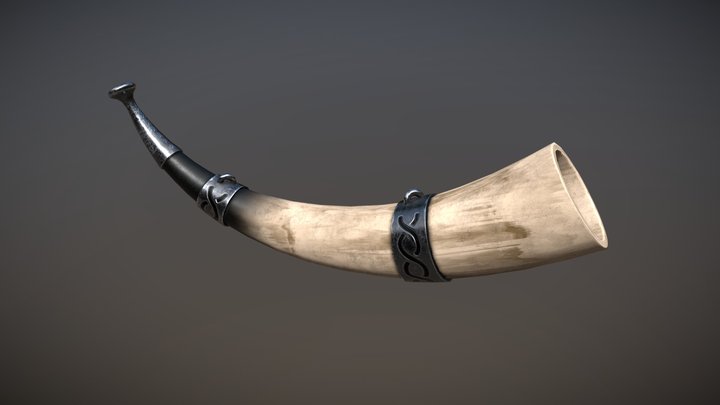 Lowpoly warhorn 3D Model