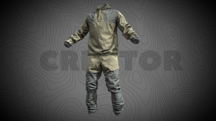 Low Poly Gorka Set Pants Top military form 3D Model