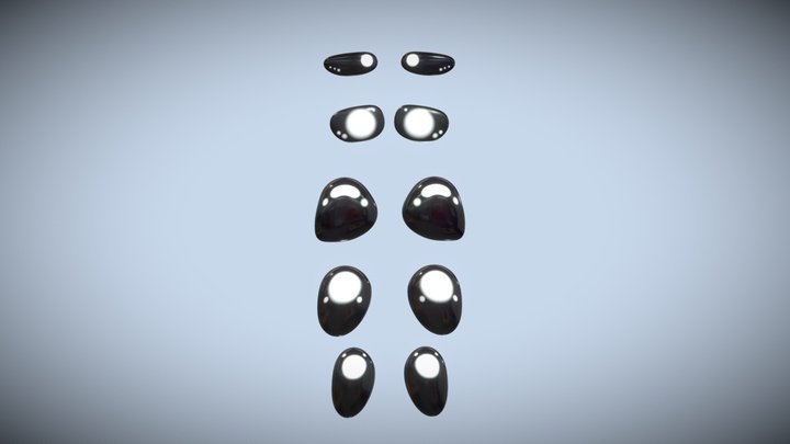 Eyeballs Stylized Flat Anime Cartoon Eyes 4k 3D Model