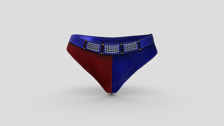 Brief Shorts With Belt 3D Model