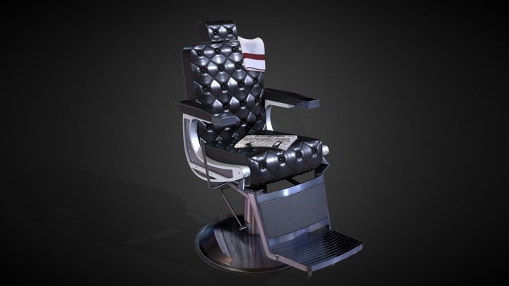 Barber chair 70's 3D Model