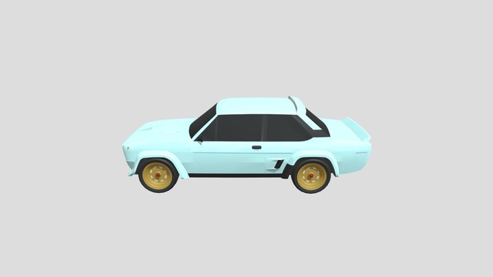 Fiat 131 Abarth lowpoly for 3D-printing