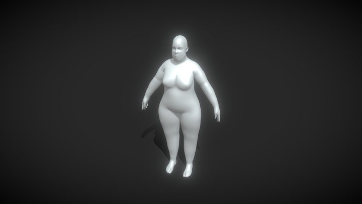 Female Body Fat Base Mesh 3D Model 10k Polygons 3D Model