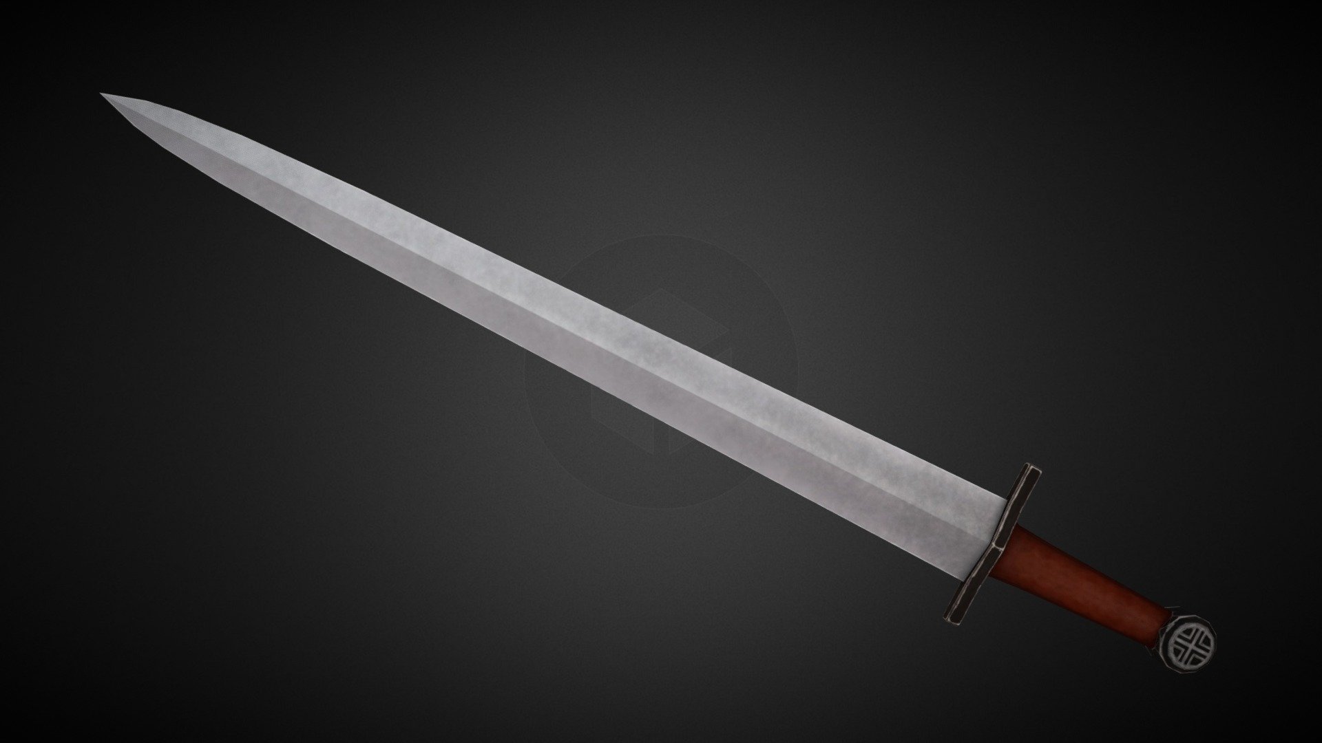 [W015] Hand Painted Low Poly Sword