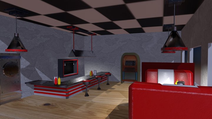 American styled Diner 3D Model