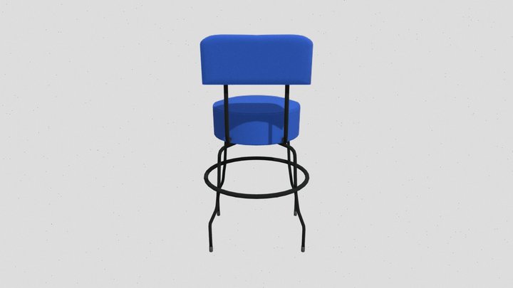 Generic Blue Stool 3D Model