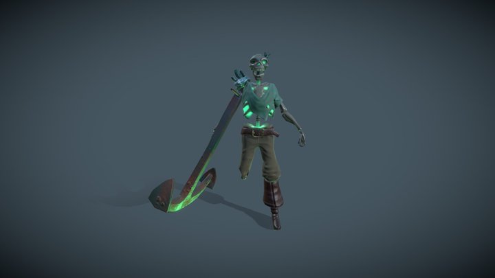 Skeleton Anchor Pirate 3D Model