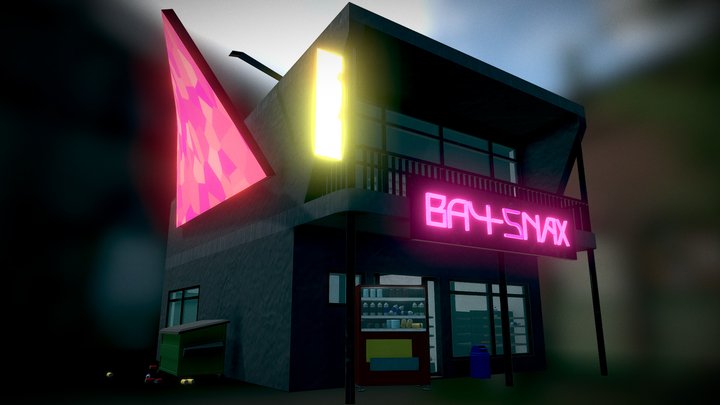 Apocalyptic Gas Station 3D Model