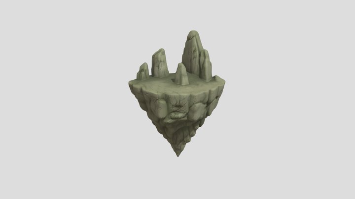 floating rocky island or cliff 3D Model