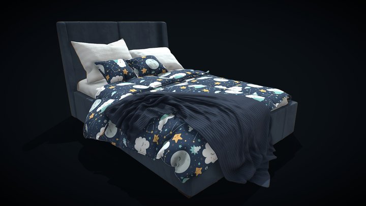 Bed Medium size 3D Model