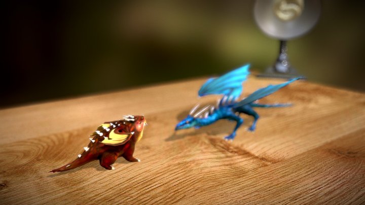 Dragon Scene (flame) 3D Model