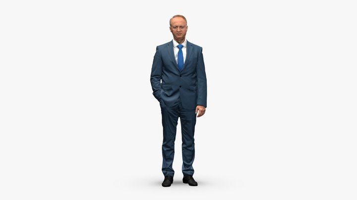 001514_Man in Gray Suit 3D Model