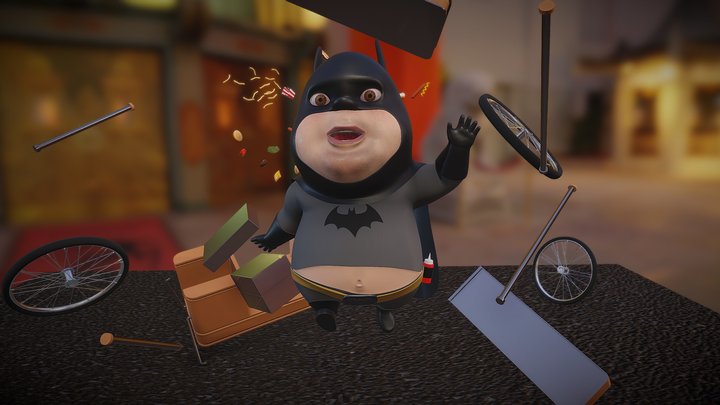 Fat Batman 3D Model