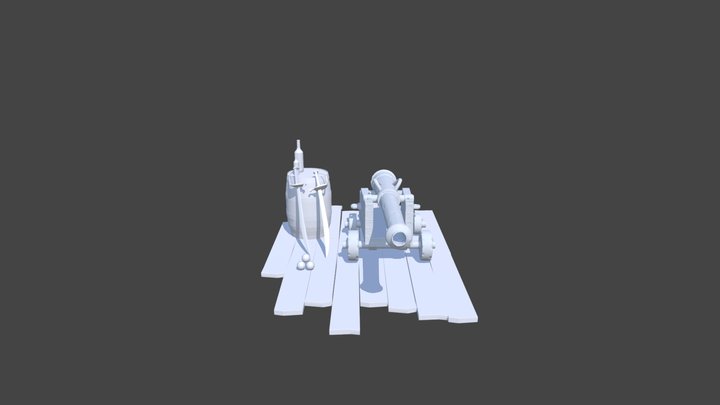 Sketchfab Cannon Zbrush 3D Model