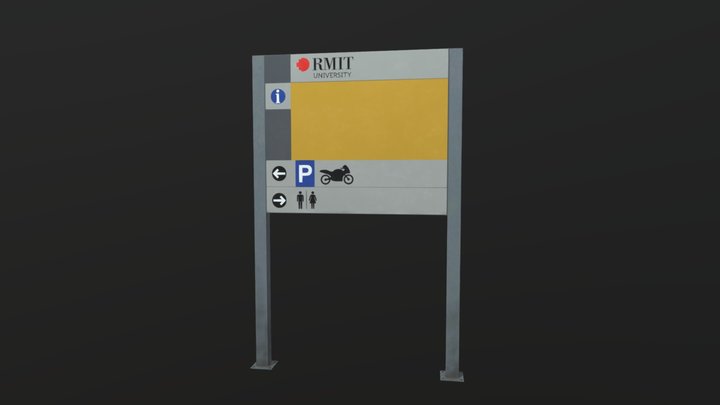 RMIT parking sign 3D Model