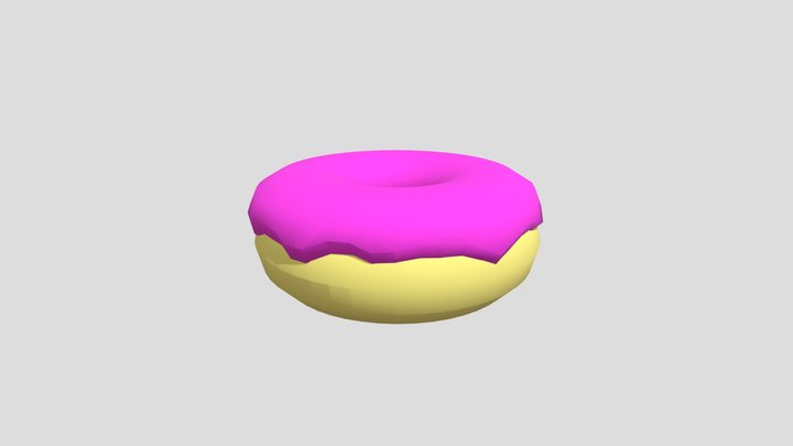 Strawberry Donut 3D Model