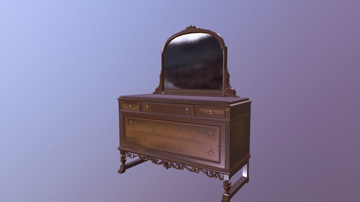 English tudor style vanity WIP 3D Model