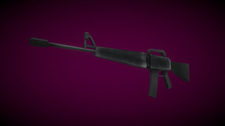 M16 Rifle - (PSX Style) 3D Model