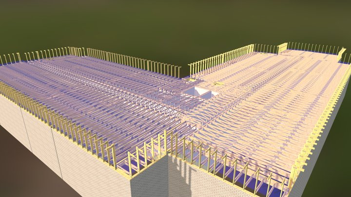 Horsehead Roof Trusses/Flat Roof 3D Model
