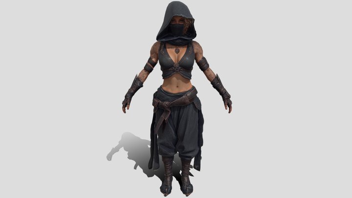 Low Poly Female Warrior Charctor