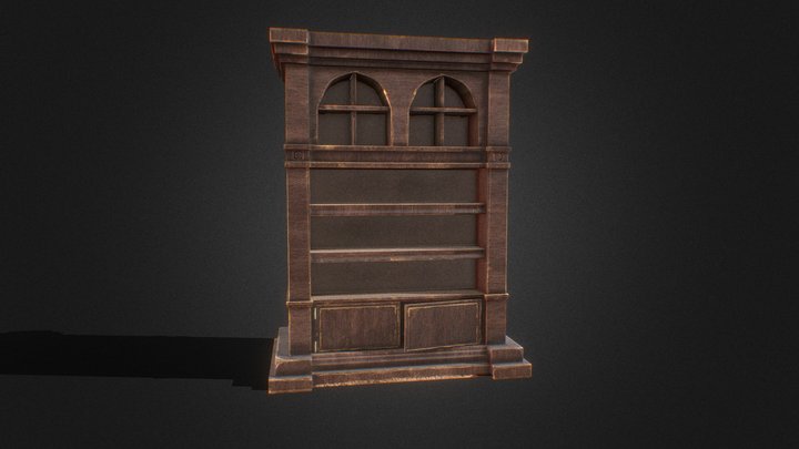 Old Bookshelf 3D Model