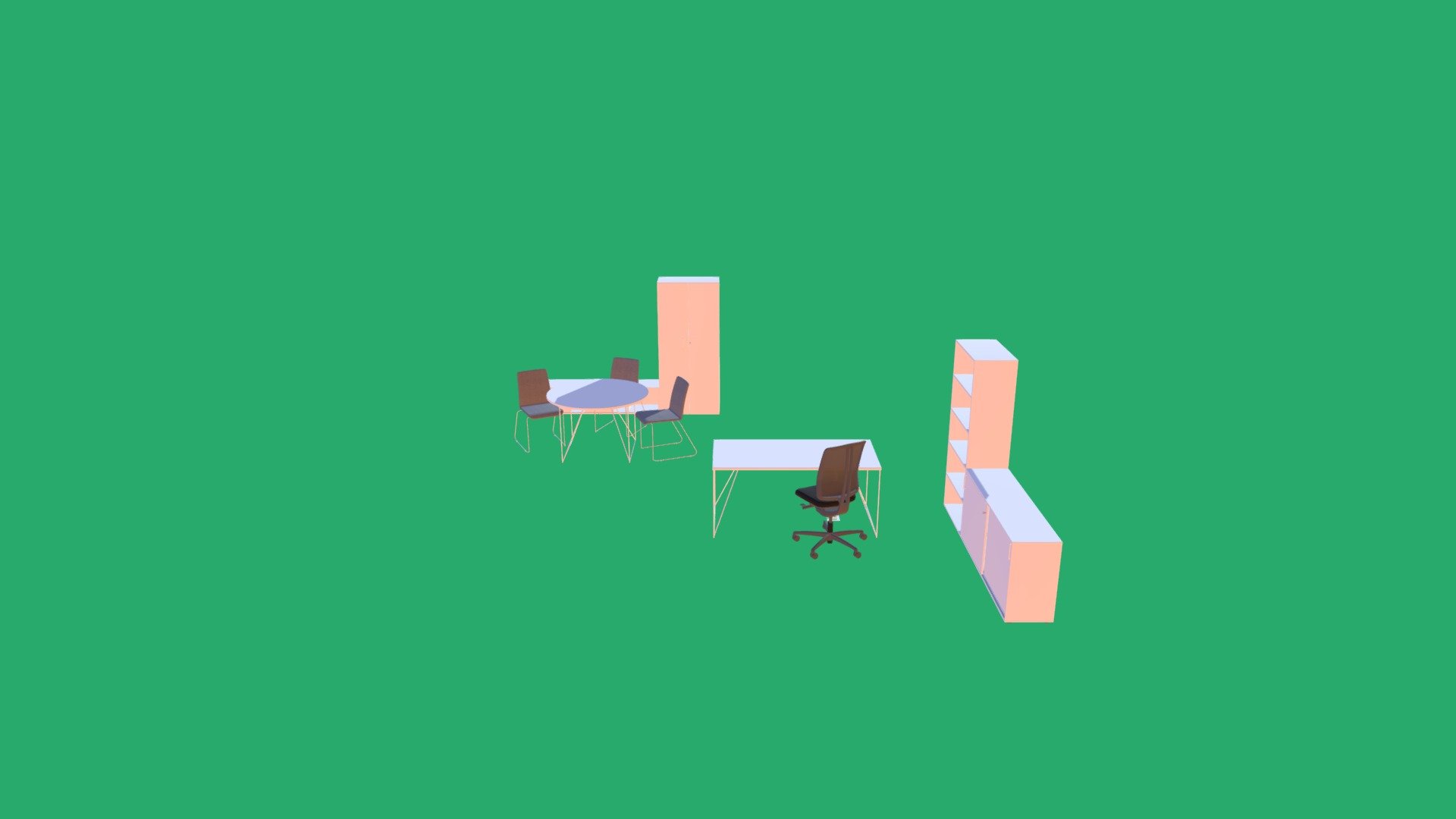 Arbeitsplatz + Runder Tisch Classic Air