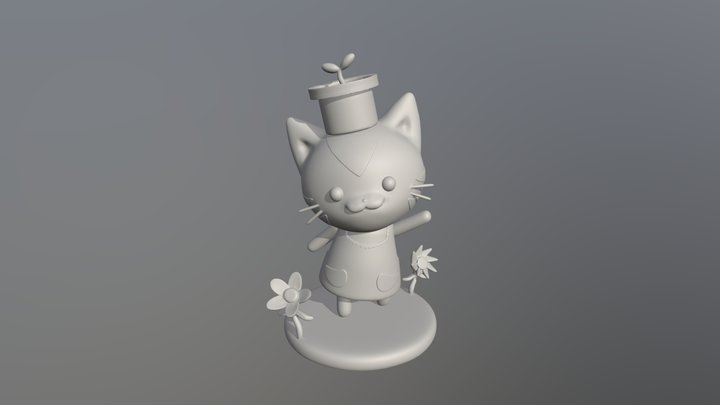Sprout, the Garden Cat! 3D Model