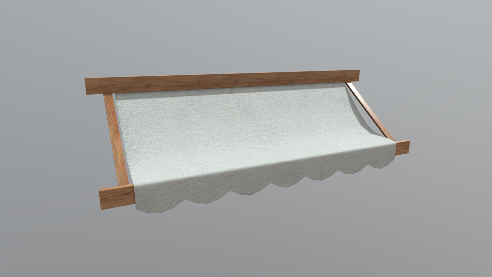 3D model Awning 2 - This is a 3D model of the Awning 2. The 3D model is about a wooden table with a white background.