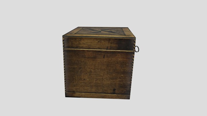 18th century wooden box - Retopo 3D Model