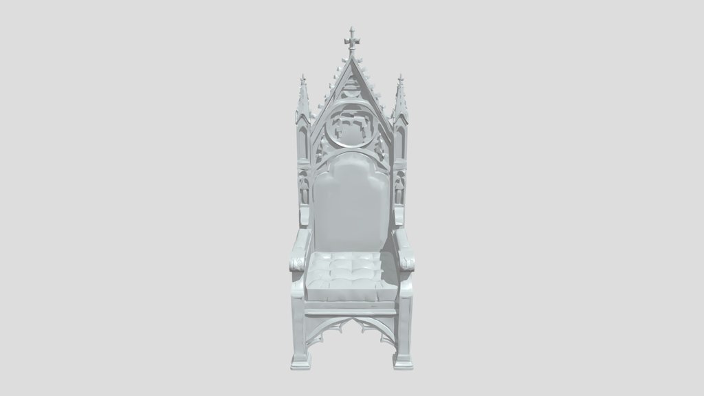 Ornate gothic royal throne chair