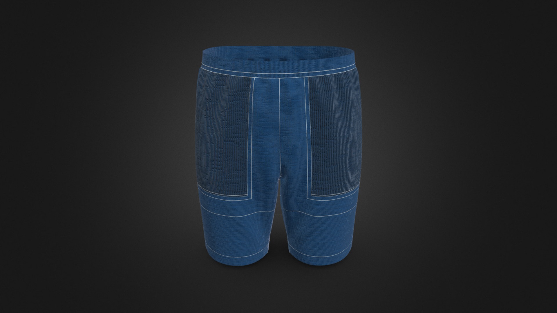 3D model Cutoff pants - This is a 3D model of the Cutoff pants. The 3D model is about a blue glass container.